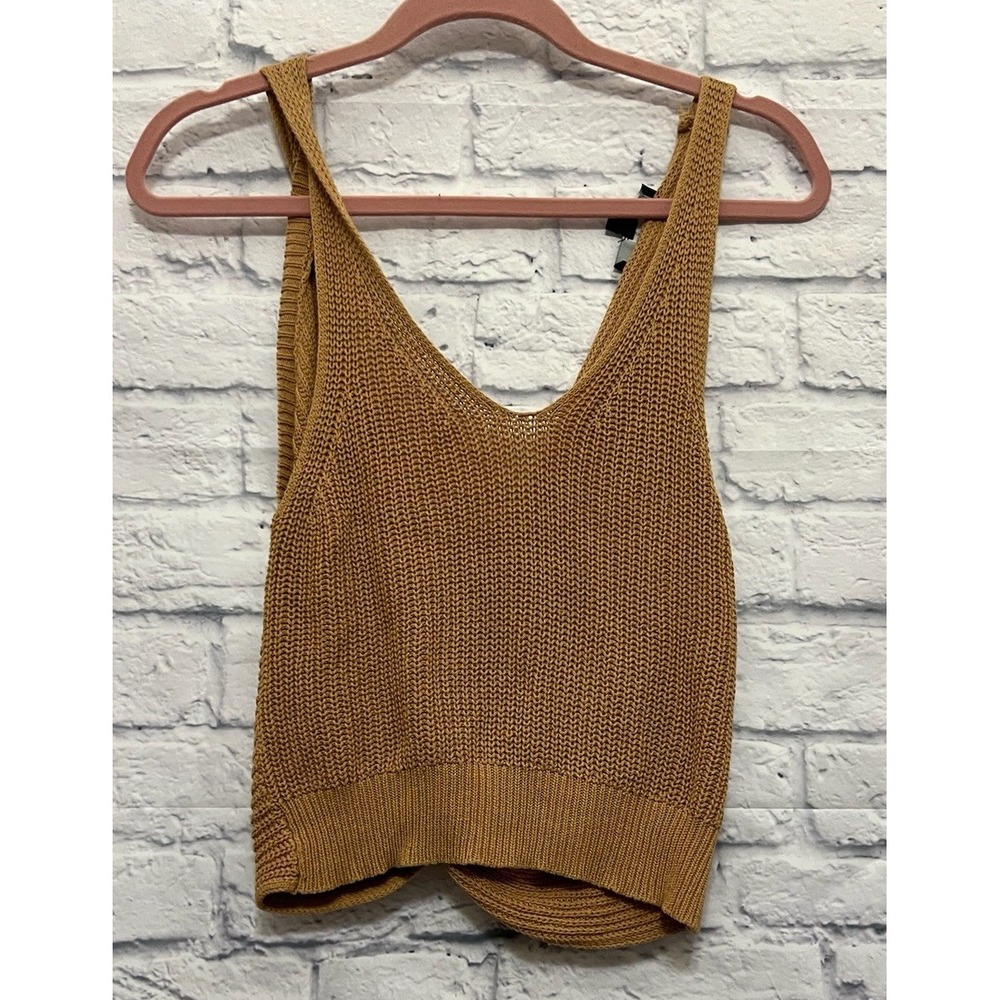 Lulus Brown Sweater Tank Top Medium Knit Beach Boho Knit Festival Resort Wear